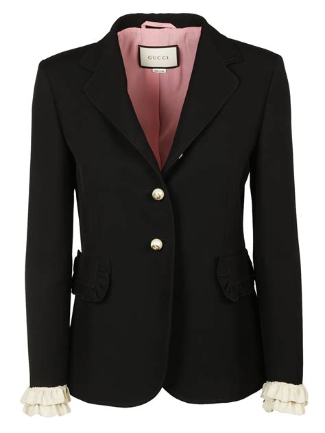 gucci black white fur jacket blazer|Gucci blazer price.